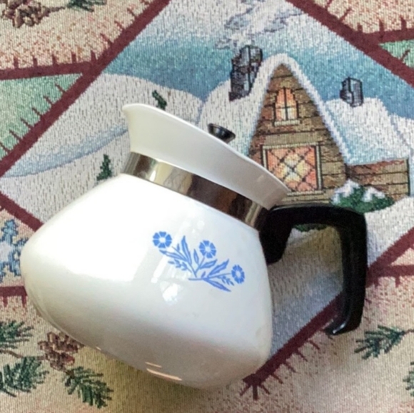 ⚜️ PYREX Milk Glass  Corning TURQUOISE Laurel Leaf & Flowers Band BOWL  6.5” EVC - Picture 12 of 16